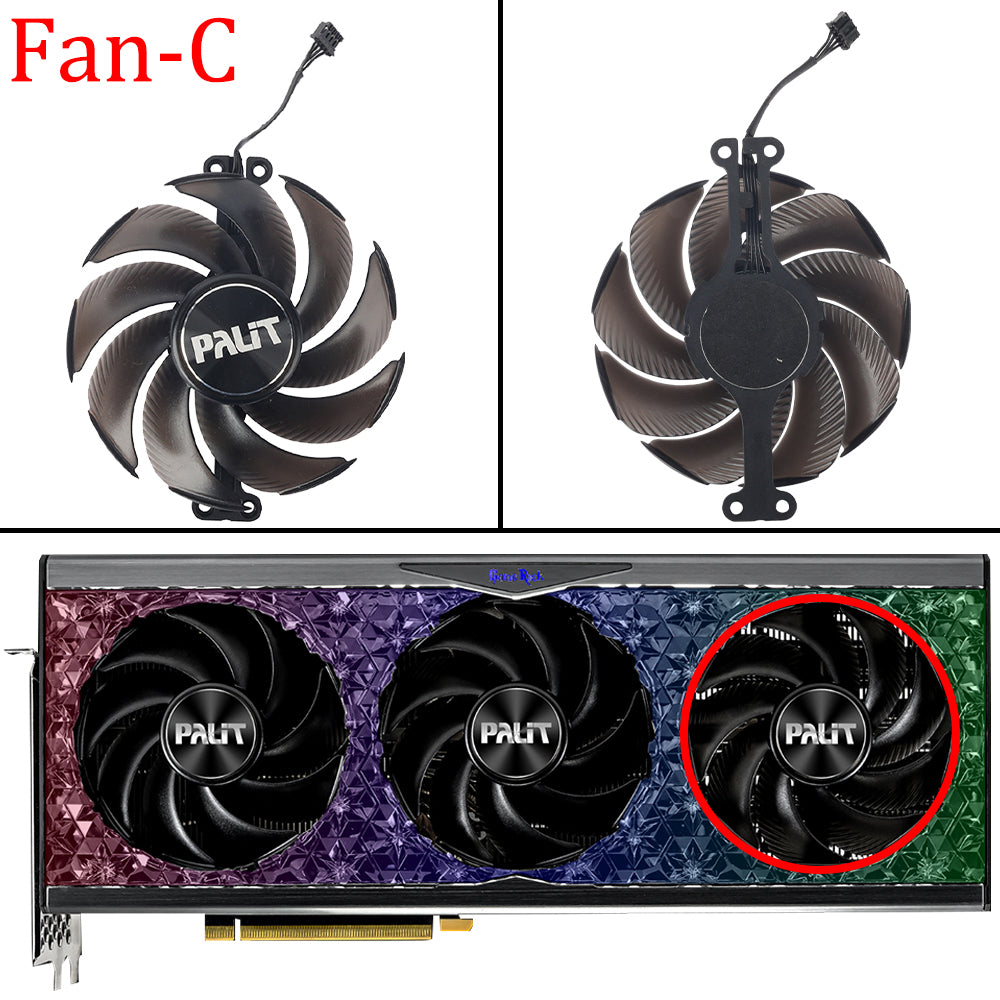 Cooling Fan Replacment For Palit RTX 3080 3090 GameRock Graphics Card Fan TH9520B2H-PCB01