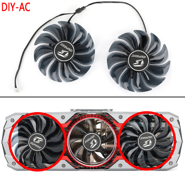 New 75MM Cooler Fan Replacement For Colorful iGame GeForce GTX 1660 Ti 1660Ti Advanced OC 6G-V Graphics Video Card PVA080E12R