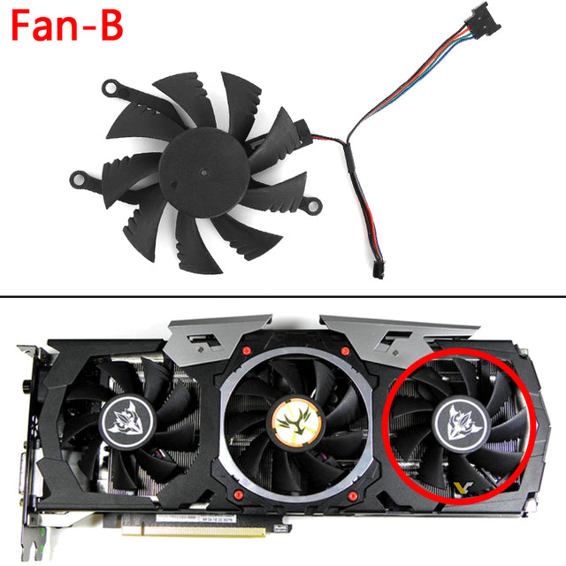 New 75MM GPU Cooler Fan Replacement For Colorful iGame GTX 1070 1080 X-TOP-8G Graphics Video Cards Cooling Fans