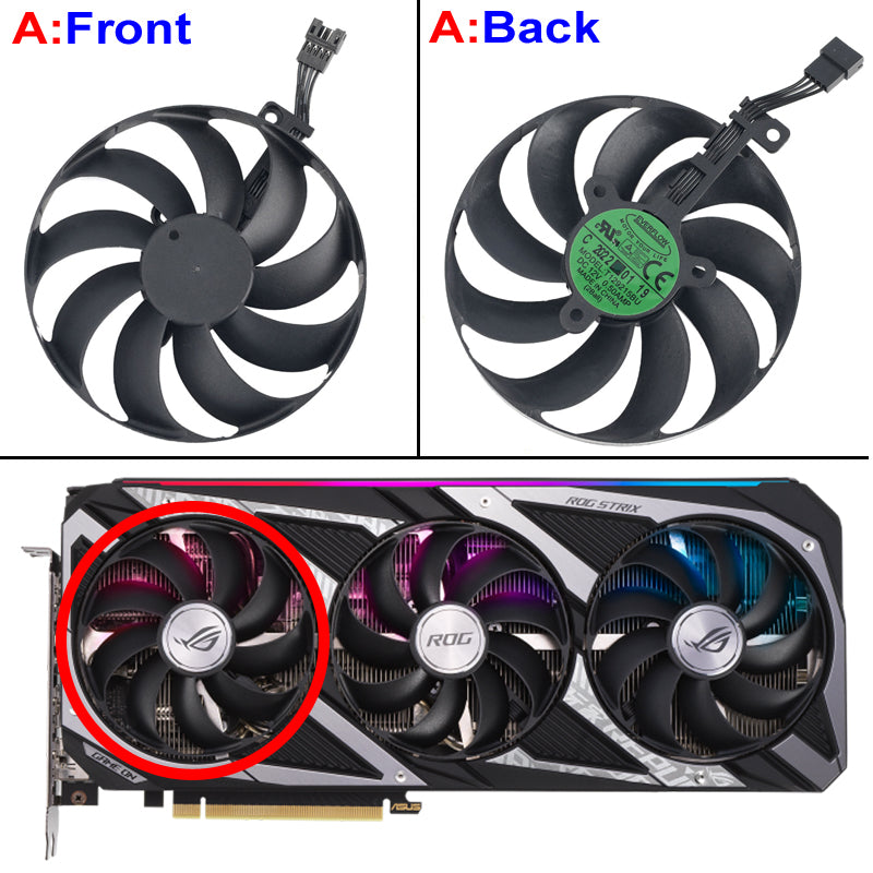 New Video Card Cooler Fan Replacement For ASUS ROG Strix GeForce RTX 3050 8GB 3060 12GB Graphics Card Cooling Fans