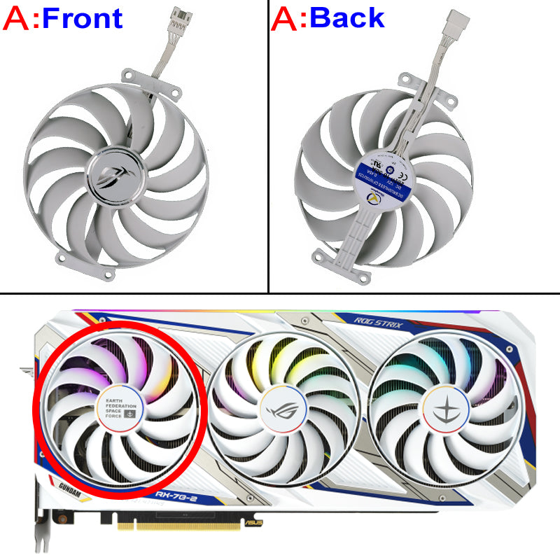 95mm CF1010U12S Cooler Fan Replacement For ASUS ROG Strix RTX 3080 3090  RTX3080 RTX3090 Gundam Edition Graphics Video Card - With LOGO Fan A