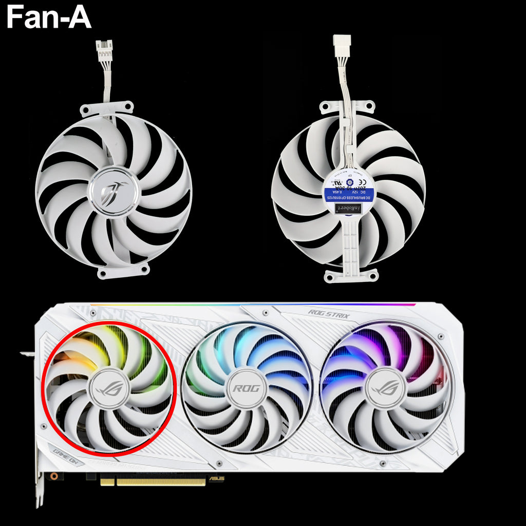 New 95MM White CF1010U12S Cooler Fan Replacement For ASUS ROG Strix GeForce RTX 3070 3080 3090 V2 Edition Graphics Card