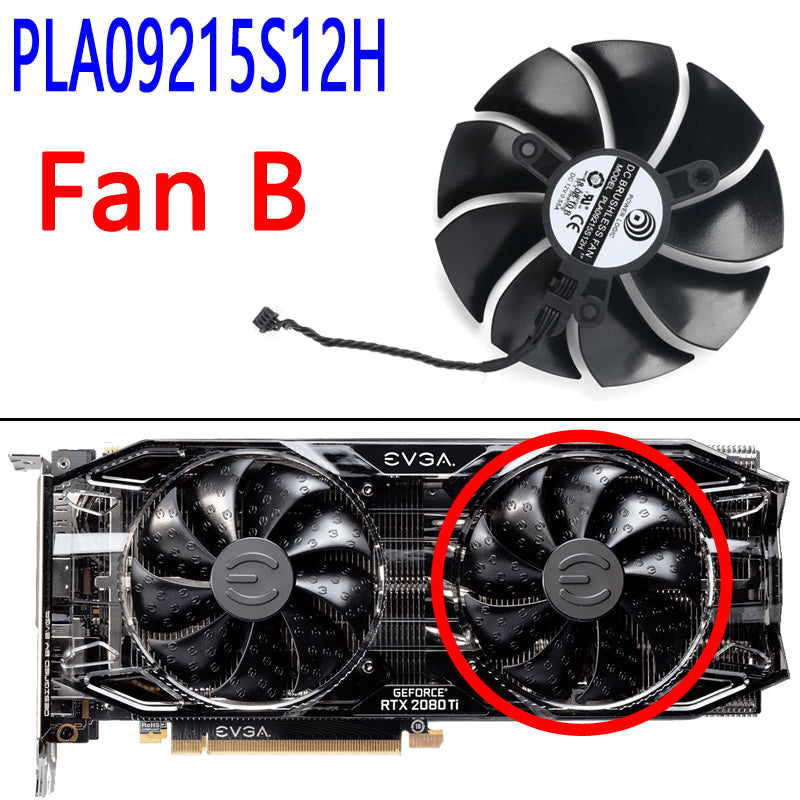 87mm PLA09215S12H PLD09220S12H Cooler Fan Replacement For EVGA RTX