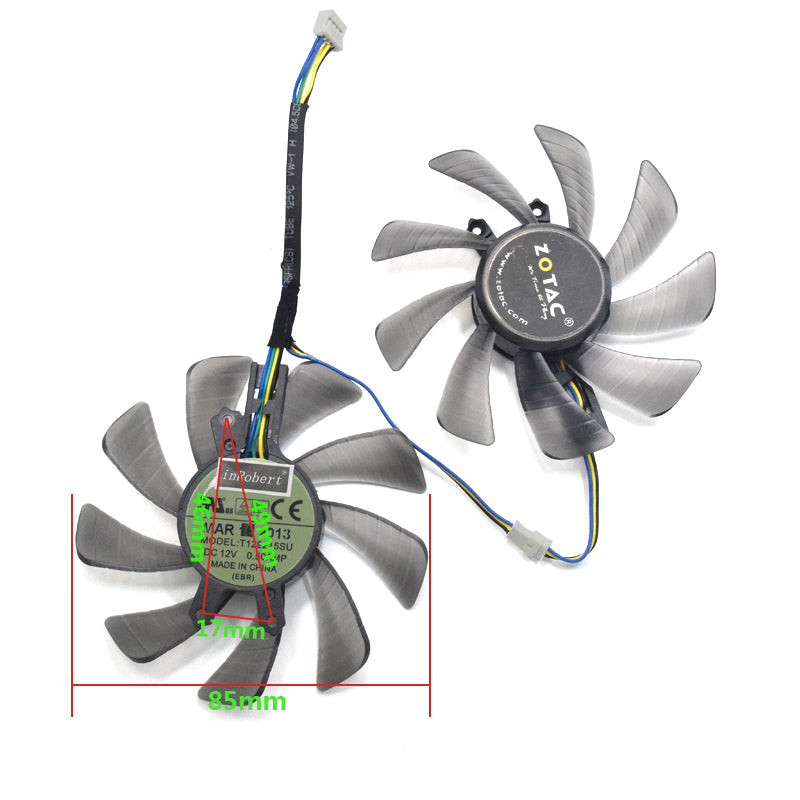 Video Card Fan Replacement 85mm T129215SU for  ZOTAC GTX 650 650TI BOOST-2GD5 GTX 660 -2GD5 HA Graphics Card Cooling Fan 