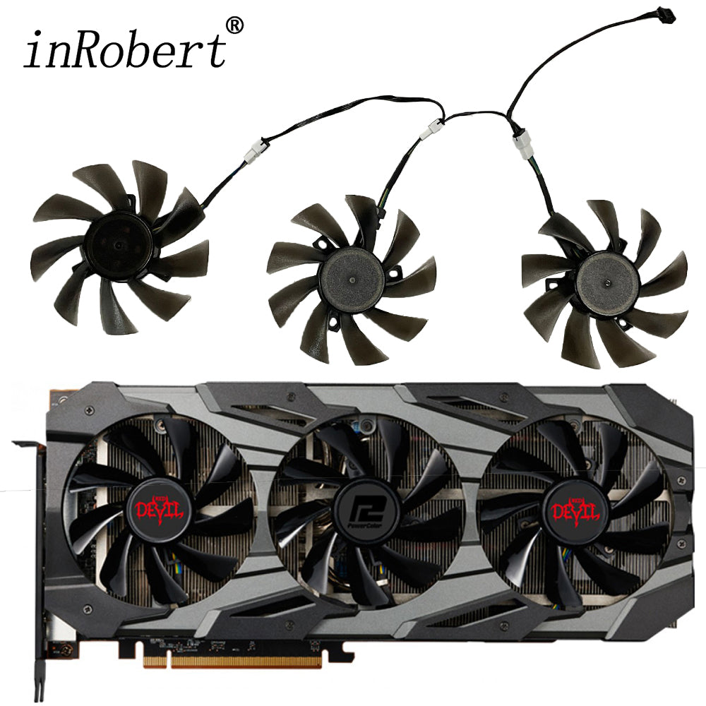 Video Card DIY Fan For Powercolor RX 5700 XT Red Devil 8GB GDDR6 85MM T129215SU RX5700XT Graphics Card Replacement Cooling Fan