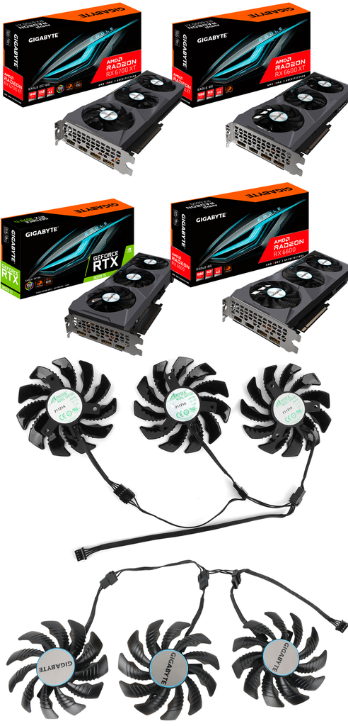 78MM GA81S2U 12V 0.38A RX6700 Video Card Fan For Gigabyte Radeon RX 6600 6700 XT GeForce RTX 3070 Ti EAGLE Cooling Graphics Fan