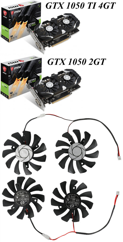 75MM 2Pin HA8010H12F-Z GTX1050Ti GPU Cooler DUAL Fan For MSI Geforce GTX 1050Ti GTX-1050-Ti-4GT-OC Graphic Card Cooling