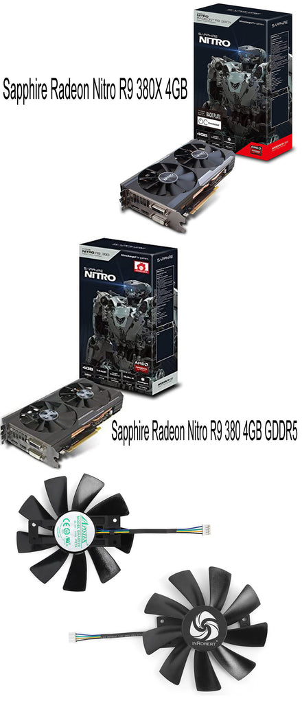 100MM GAA8B2U/GAA8S2U 4Pin Video Fan VGA Cooler Fans For Sapphire R9 380 380X 2g/4G D5 Graphics Card Replacement Fan