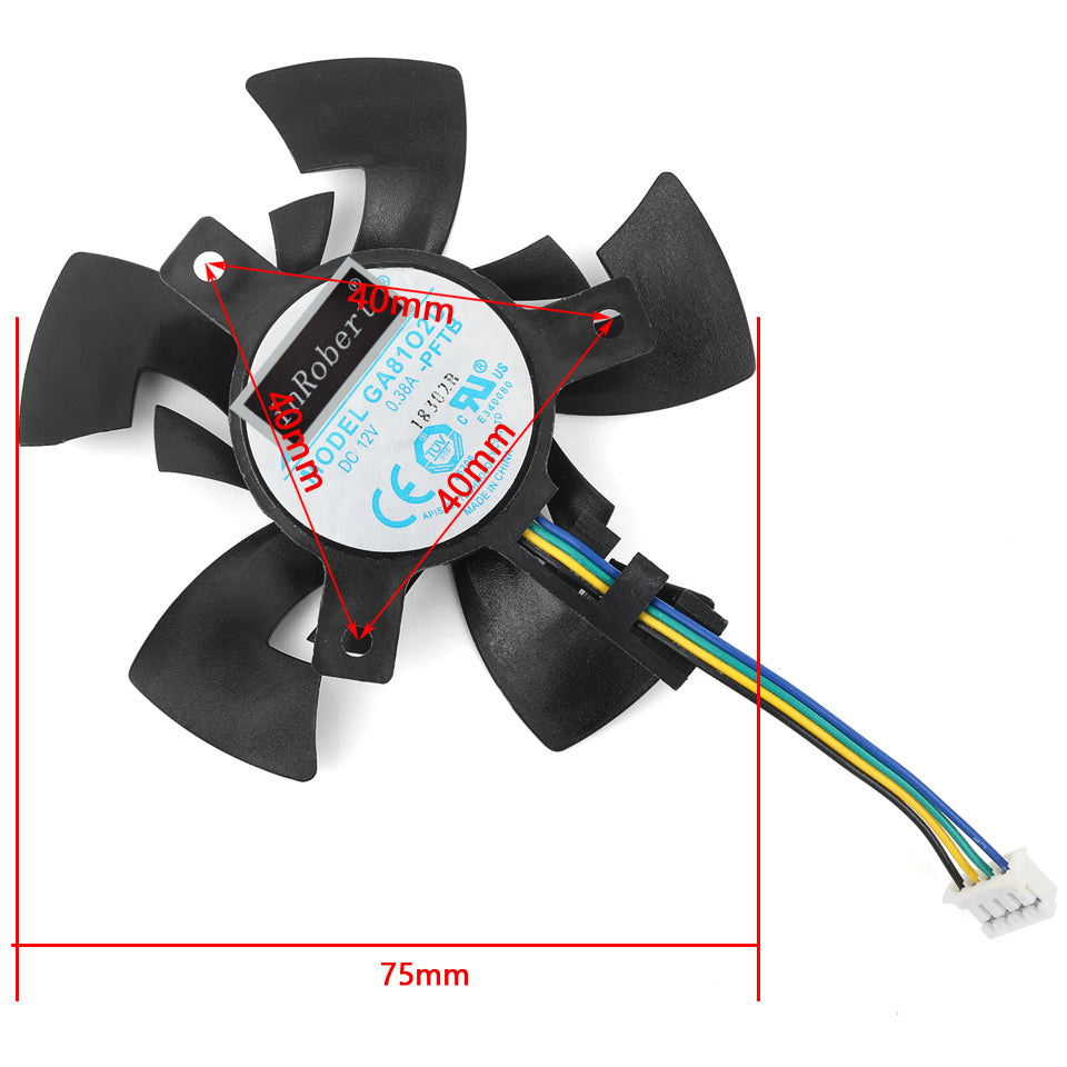 New 75MM GA81O2U Replacement Graphics Card Fan For DATALAND R9 285 2GB R9 380 4GB Graphics Video Cards Cooling