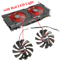 Cargar imagen en el visor de la galería, 95MM GPU Fan with Red LED Light For KFA2 GALAXY GTX 1070 1070Ti 1080 EX Graphics Card Cooling Fan Replacement